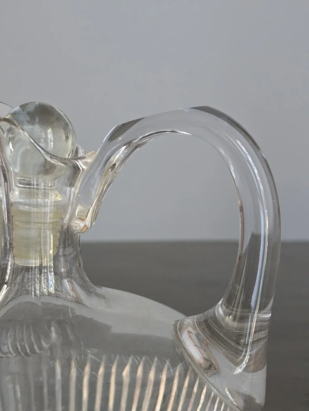 Vintage Ship's Decanter American Brilliant Cut Heavy Glass